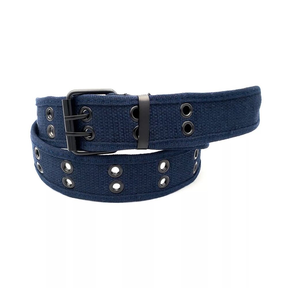 New Navy Blue 2 Holes Row Grommet Canvas Fabric Web Belt Size Extra Large